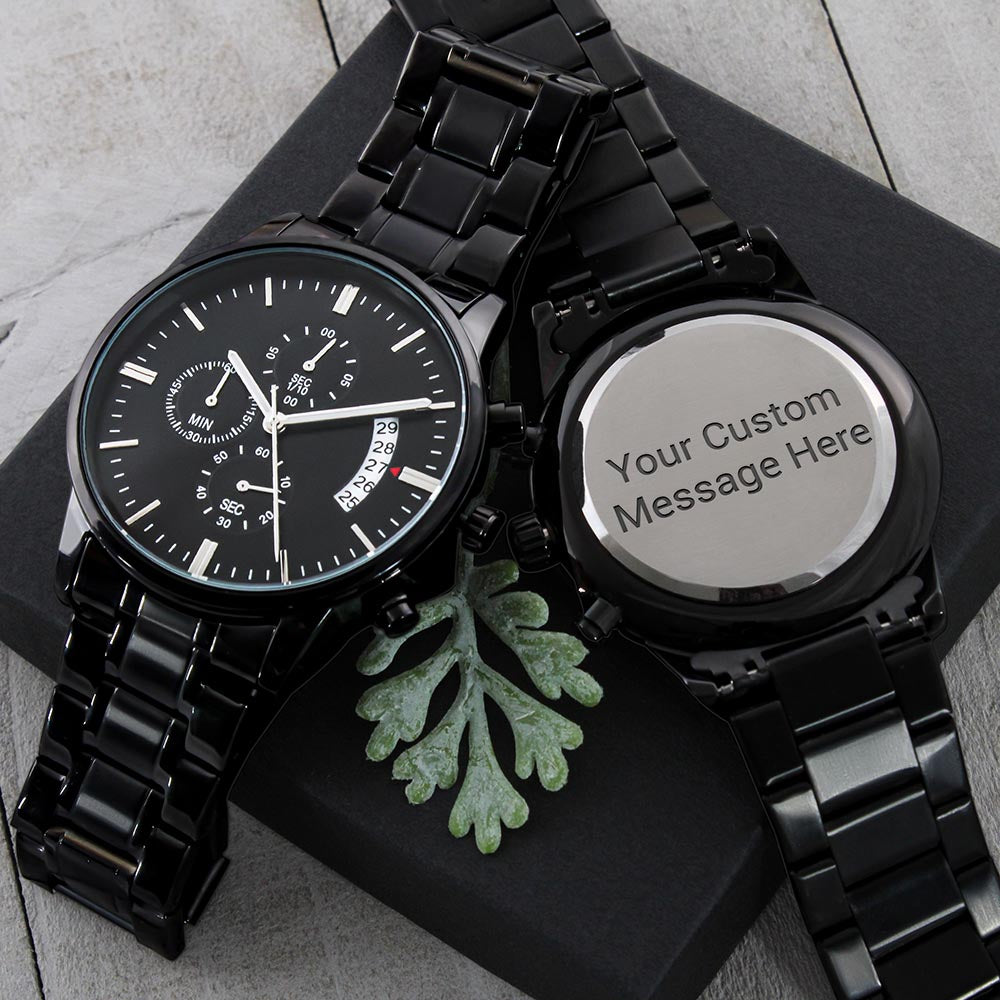 Reloj personalizado personalizado con foto o mensaje para regalo  personalizado para hombres, relojes de aniversario, regalos para hombre, regalos  para hombre, regalos de aniversario para hombres, Negro : :  Ropa, Zapatos y