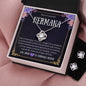 Regalo Para Hermana Collar y Aretes Para Mujer Regalo de Cumpleaños Para Hermana Set de Regalo Personalizado Para Hermana