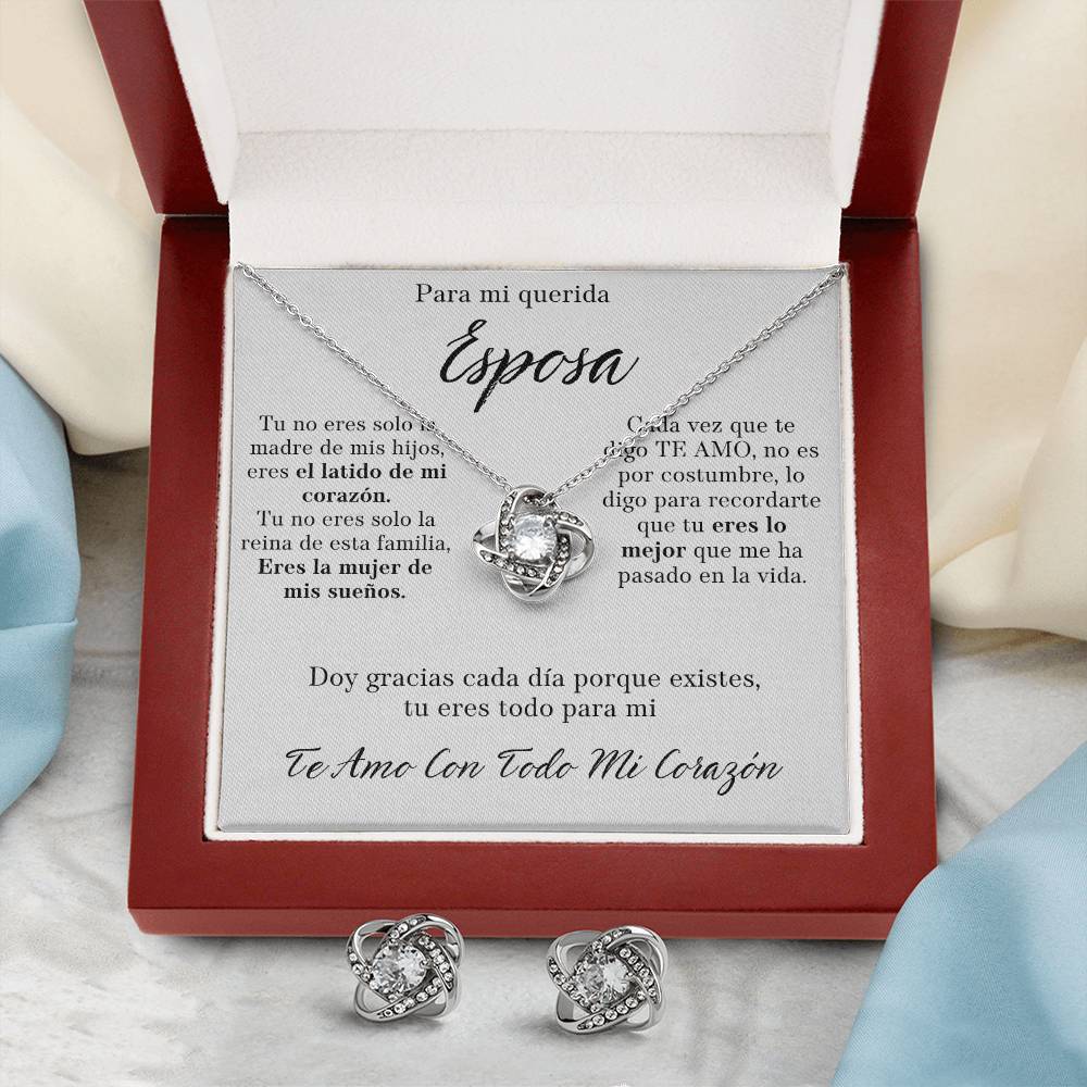 Para Mi Querida Esposa Set de Aros y Collar Para Mi Mujer Regalo De Esposo Para Esposa