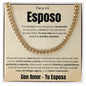 Regalo Para Esposo Eres Mi Sol En los Días Grises, Mi Estrella En La Noche, y Mi Luz en los Momentos De Oscuridad Cuban Stainless Steel Necklace