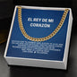 Regalo Para Hombres Collar Para Esposo Con Amor El Rey De Mi Corazon Cuban Link Chain Necklace