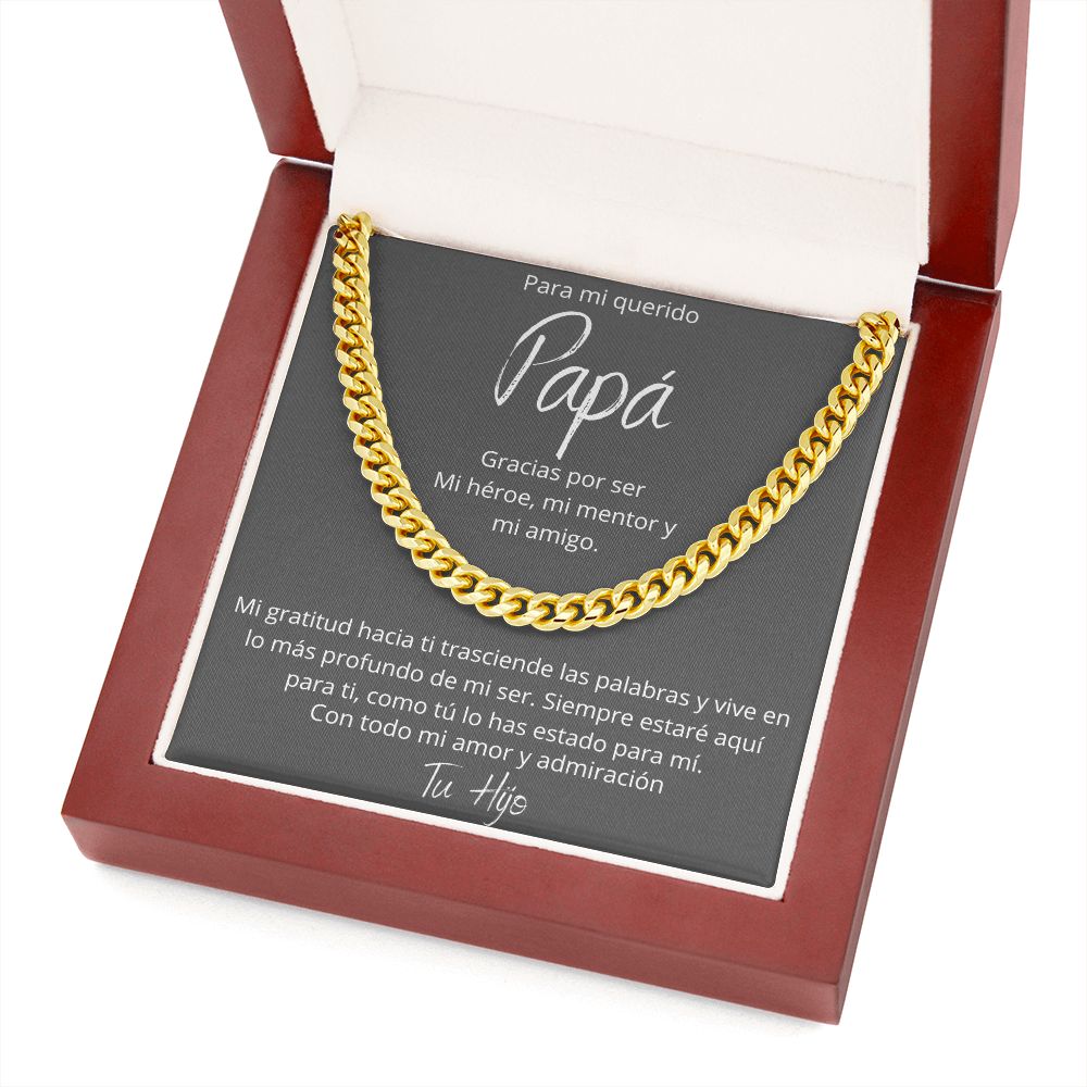 Regalo Para Papa Dia del Padre de Hijo Collar Cadena Estilo Cuban Chain Regalos Padre E Hijo | Regalos Para Abuelo | Regalo Dia Del Padre | Feliz Cumpleanos Papa