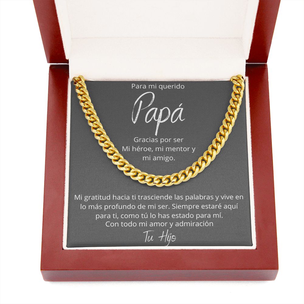 Regalo Para Papa Dia del Padre de Hijo Collar Cadena Estilo Cuban Chain Regalos Padre E Hijo | Regalos Para Abuelo | Regalo Dia Del Padre | Feliz Cumpleanos Papa