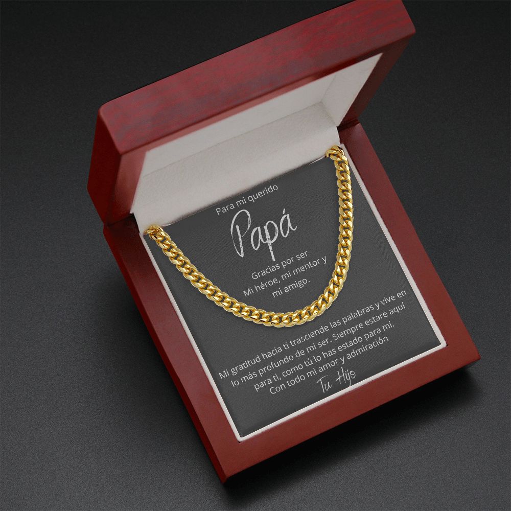 Regalo Para Papa Dia del Padre de Hijo Collar Cadena Estilo Cuban Chain Regalos Padre E Hijo | Regalos Para Abuelo | Regalo Dia Del Padre | Feliz Cumpleanos Papa