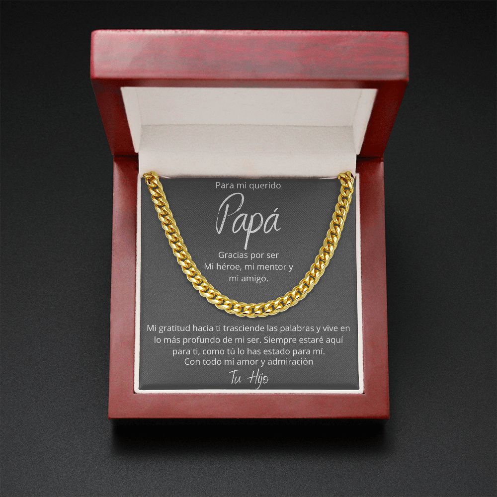 Regalo Para Papa Dia del Padre de Hijo Collar Cadena Estilo Cuban Chain Regalos Padre E Hijo | Regalos Para Abuelo | Regalo Dia Del Padre | Feliz Cumpleanos Papa