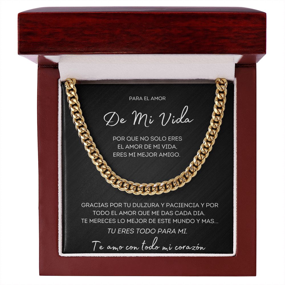 Regalo Para El Amor De Mi Vida Collar Estilo Cubano Acero Inoxidable/Oro Amarillo de 14 Quilates Regalo Para Novio Mi Mejor Amigo Regalo de Esposa para Esposo Aniversario o Dia Del Padre