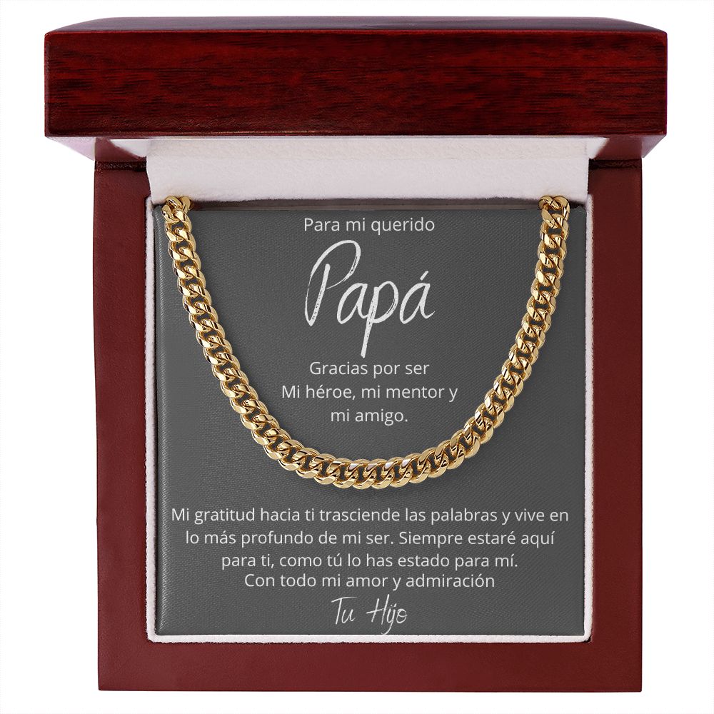 Regalo Para Papa Dia del Padre de Hijo Collar Cadena Estilo Cuban Chain Regalos Padre E Hijo | Regalos Para Abuelo | Regalo Dia Del Padre | Feliz Cumpleanos Papa
