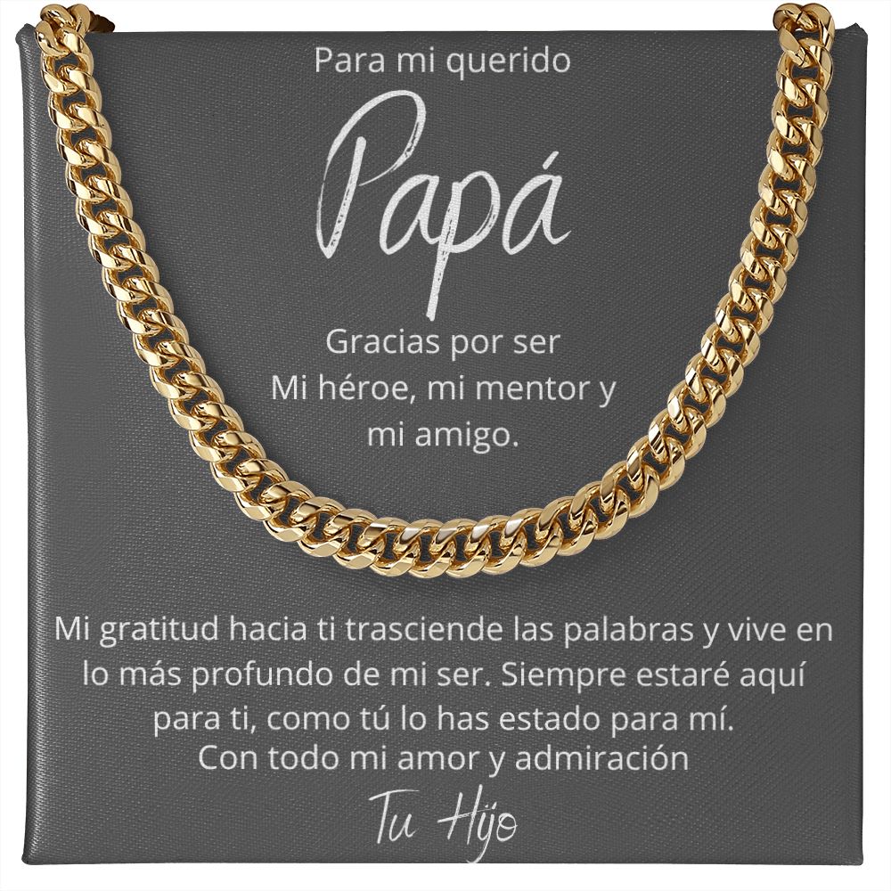 Regalo Para Papa Dia del Padre de Hijo Collar Cadena Estilo Cuban Chain Regalos Padre E Hijo | Regalos Para Abuelo | Regalo Dia Del Padre | Feliz Cumpleanos Papa
