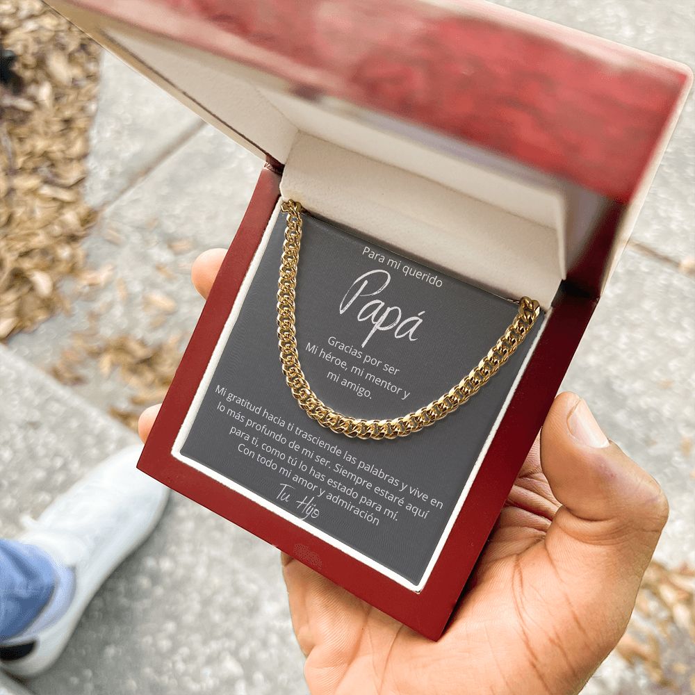 Regalo Para Papa Dia del Padre de Hijo Collar Cadena Estilo Cuban Chain Regalos Padre E Hijo | Regalos Para Abuelo | Regalo Dia Del Padre | Feliz Cumpleanos Papa