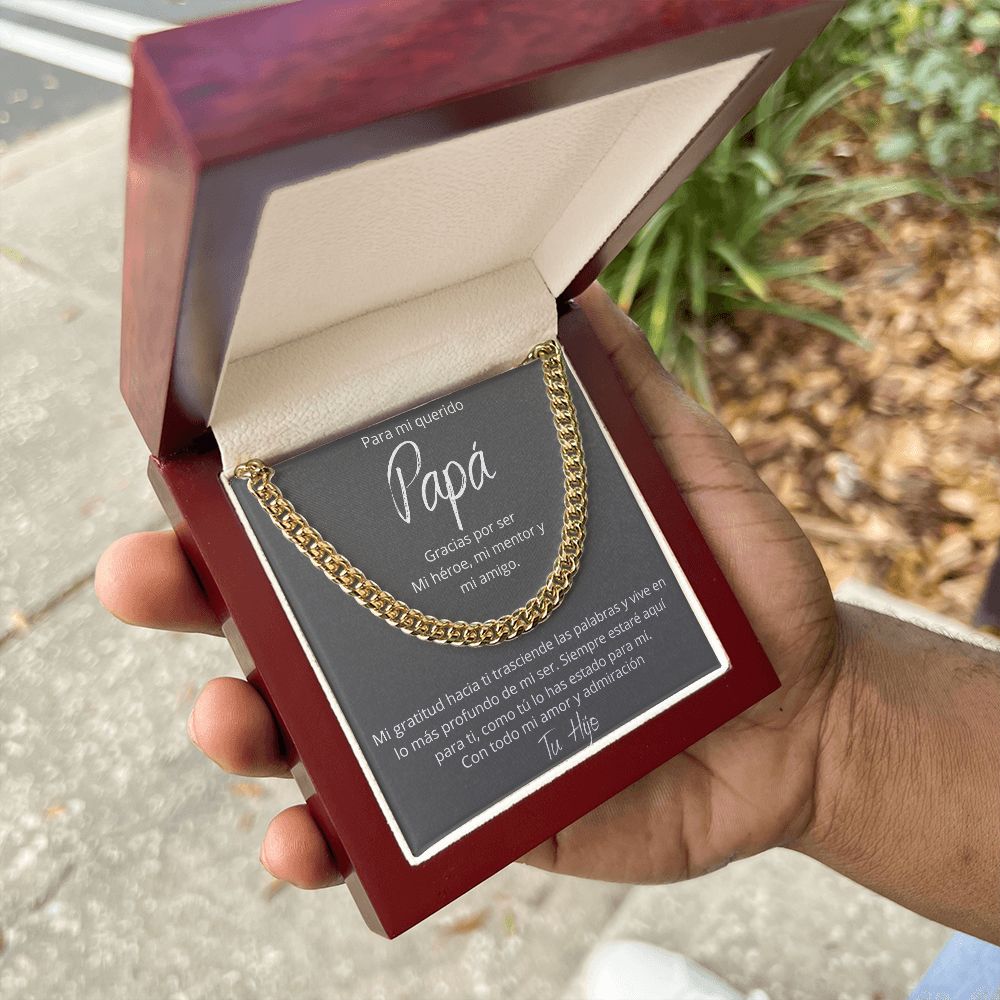 Regalo Para Papa Dia del Padre de Hijo Collar Cadena Estilo Cuban Chain Regalos Padre E Hijo | Regalos Para Abuelo | Regalo Dia Del Padre | Feliz Cumpleanos Papa