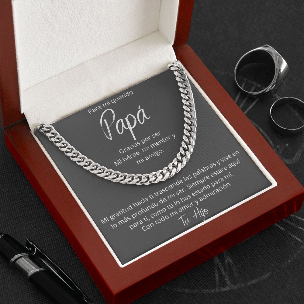 Regalo Para Papa Dia del Padre de Hijo Collar Cadena Estilo Cuban Chain Regalos Padre E Hijo | Regalos Para Abuelo | Regalo Dia Del Padre | Feliz Cumpleanos Papa