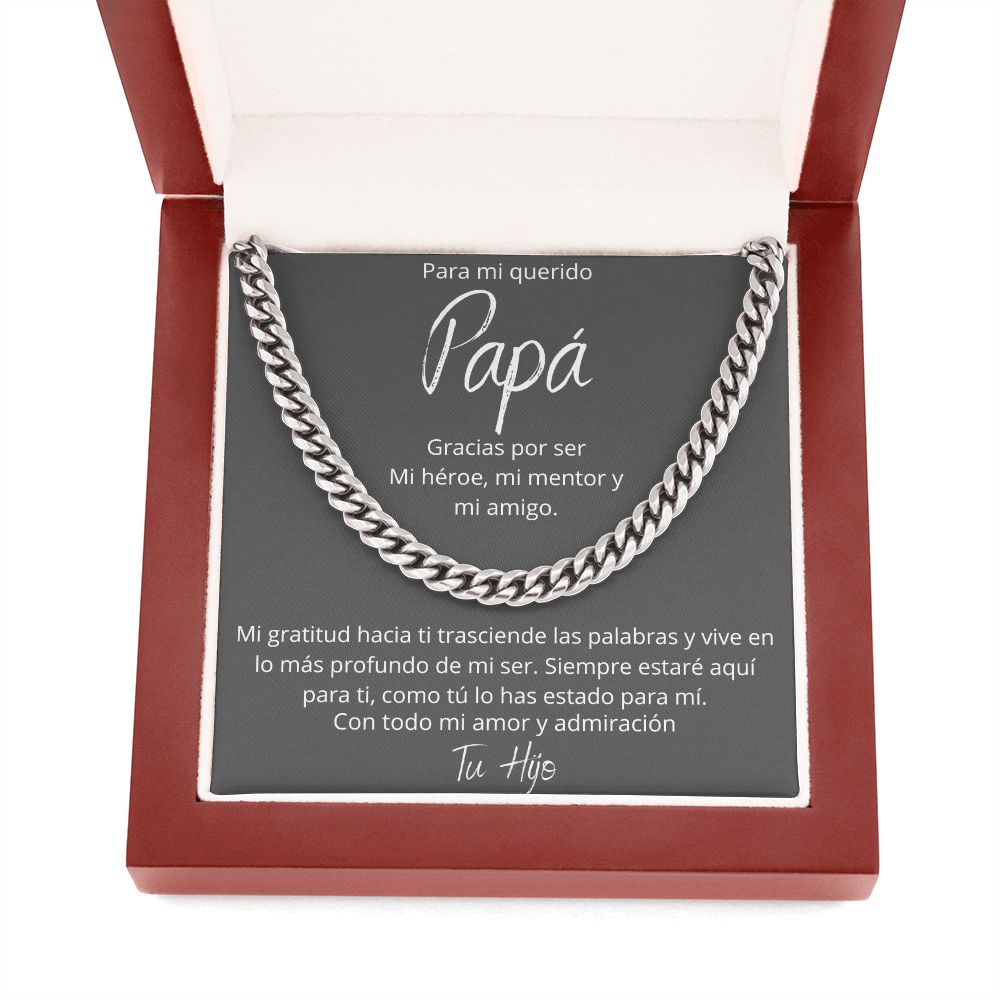 Regalo Para Papa Dia del Padre de Hijo Collar Cadena Estilo Cuban Chain Regalos Padre E Hijo | Regalos Para Abuelo | Regalo Dia Del Padre | Feliz Cumpleanos Papa