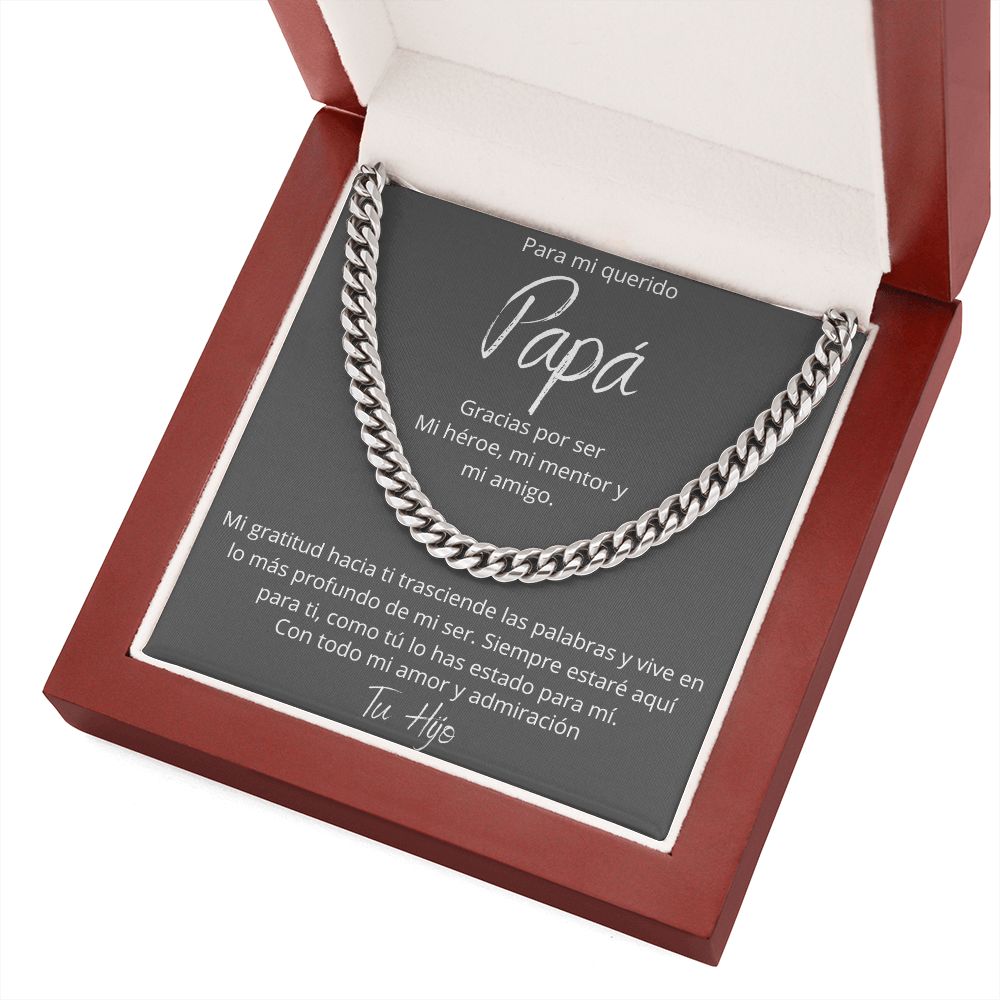 Regalo Para Papa Dia del Padre de Hijo Collar Cadena Estilo Cuban Chain Regalos Padre E Hijo | Regalos Para Abuelo | Regalo Dia Del Padre | Feliz Cumpleanos Papa