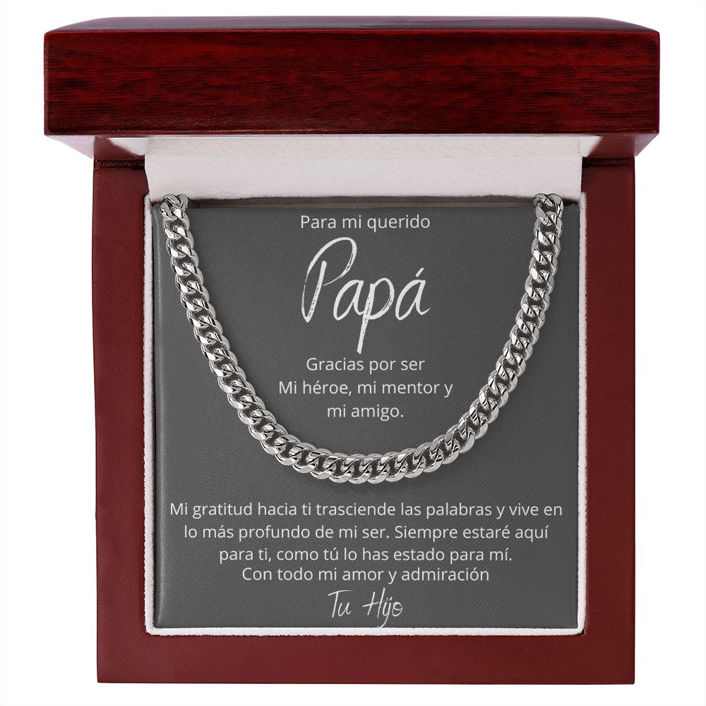 Regalo Para Papa Dia del Padre de Hijo Collar Cadena Estilo Cuban Chain Regalos Padre E Hijo | Regalos Para Abuelo | Regalo Dia Del Padre | Feliz Cumpleanos Papa