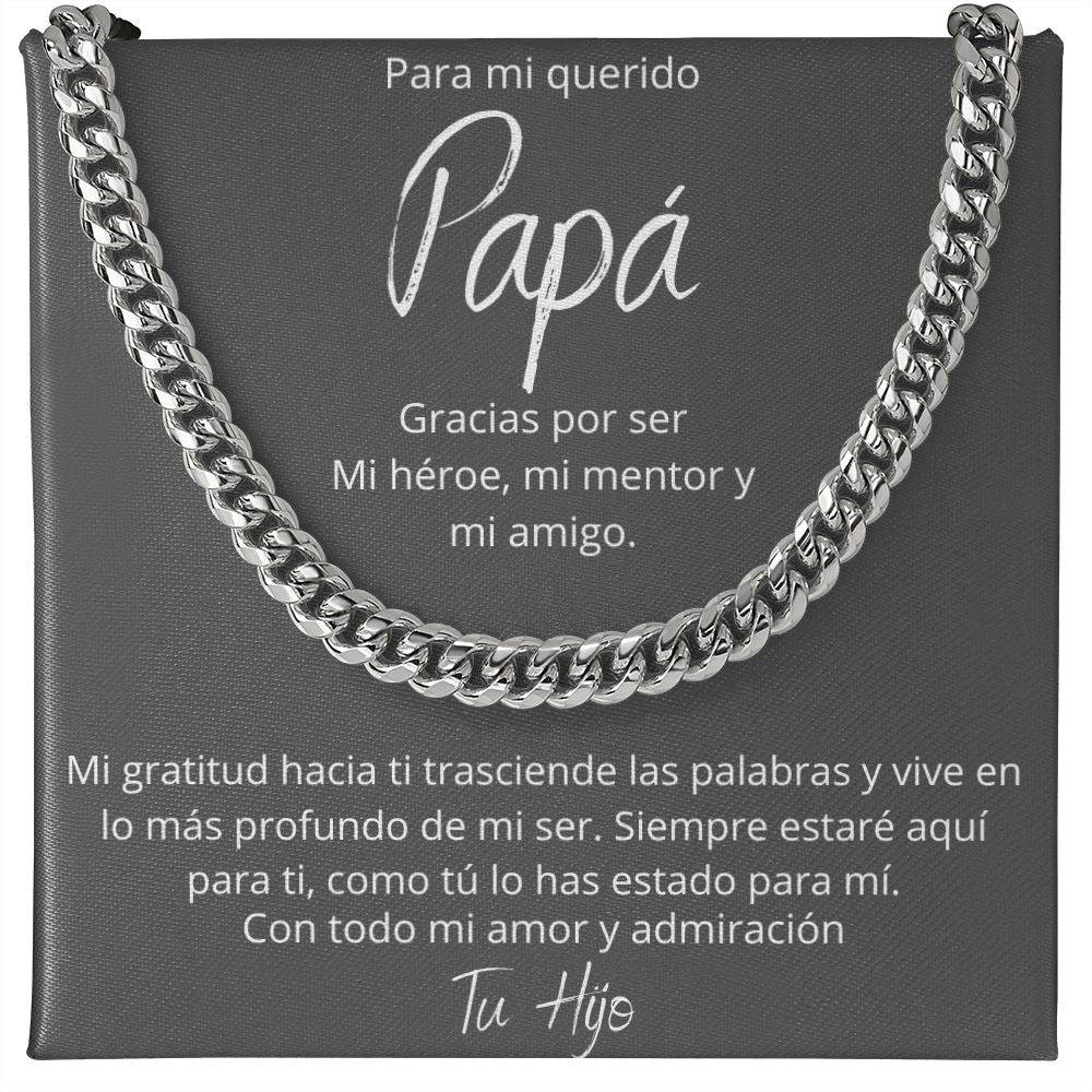 Regalo Para Papa Dia del Padre de Hijo Collar Cadena Estilo Cuban Chain Regalos Padre E Hijo | Regalos Para Abuelo | Regalo Dia Del Padre | Feliz Cumpleanos Papa
