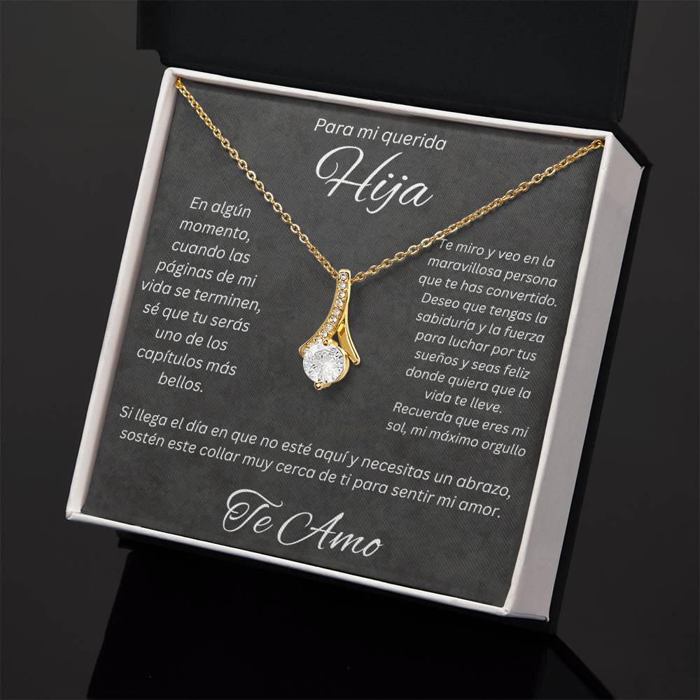 Regalo Para Mi Querida Hija Con Amor Regalo Para Mujer Joya Collar Mensaje de Amor Para Hija Joyería Para Hija De Mamá, Regalo Aniversario de Padre Para Hija