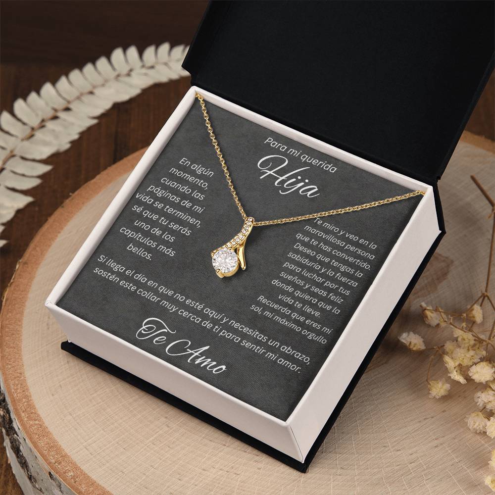 Regalo Para Mi Querida Hija Con Amor Regalo Para Mujer Joya Collar Mensaje de Amor Para Hija Joyería Para Hija De Mamá, Regalo Aniversario de Padre Para Hija
