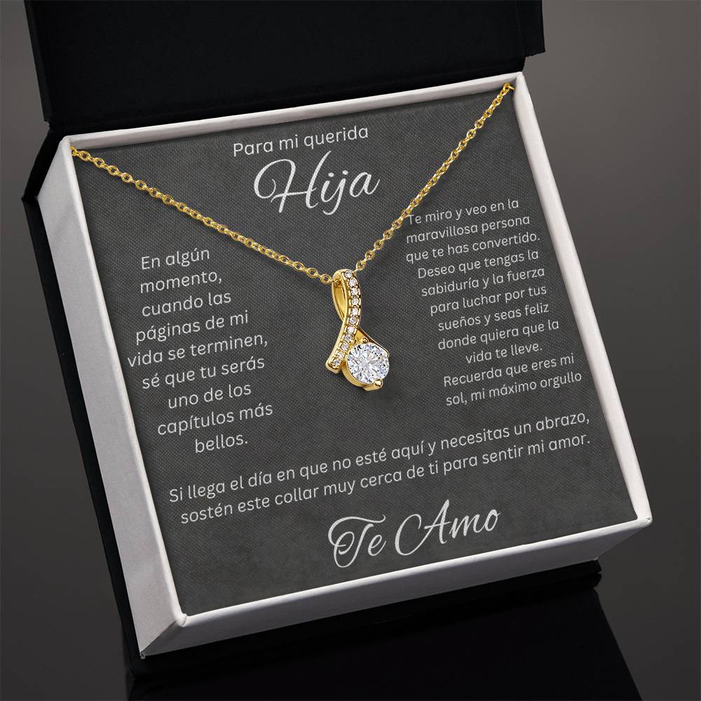 Regalo Para Mi Querida Hija Con Amor Regalo Para Mujer Joya Collar Mensaje de Amor Para Hija Joyería Para Hija De Mamá, Regalo Aniversario de Padre Para Hija