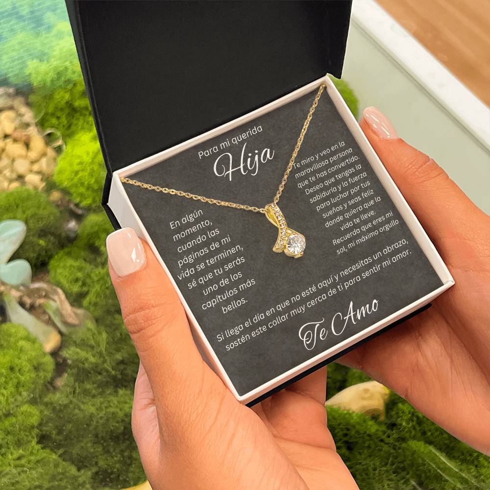Regalo Para Mi Querida Hija Con Amor Regalo Para Mujer Joya Collar Mensaje de Amor Para Hija Joyería Para Hija De Mamá, Regalo Aniversario de Padre Para Hija
