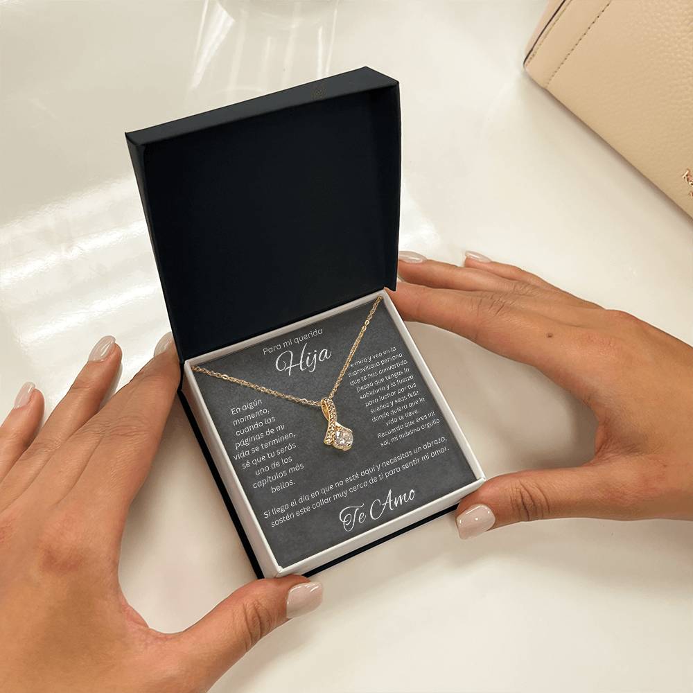 Regalo Para Mi Querida Hija Con Amor Regalo Para Mujer Joya Collar Mensaje de Amor Para Hija Joyería Para Hija De Mamá, Regalo Aniversario de Padre Para Hija
