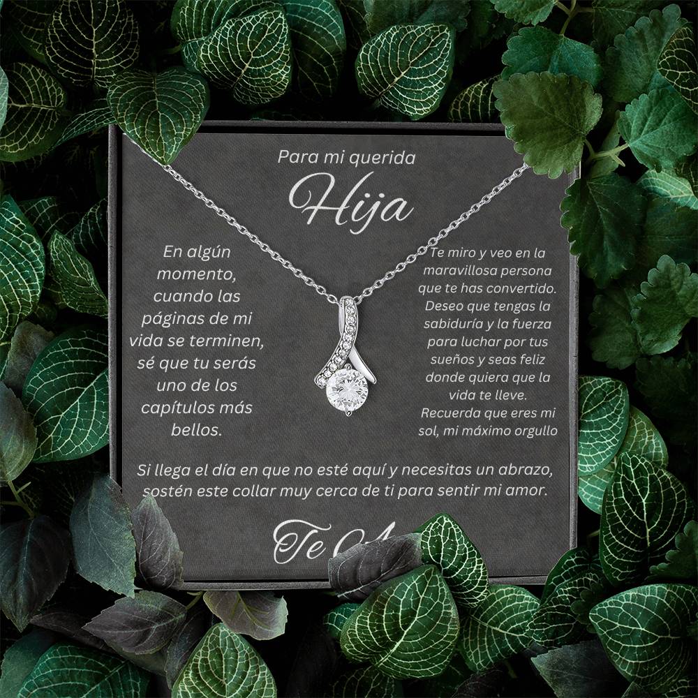 Regalo Para Mi Querida Hija Con Amor Regalo Para Mujer Joya Collar Mensaje de Amor Para Hija Joyería Para Hija De Mamá, Regalo Aniversario de Padre Para Hija