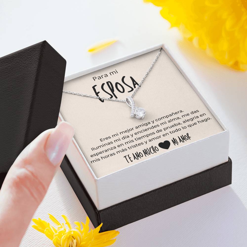 Regalo Para Esposa Set de Aros y Collar El Amor De Mi Vida Regalo Para Mujer (Style 3)