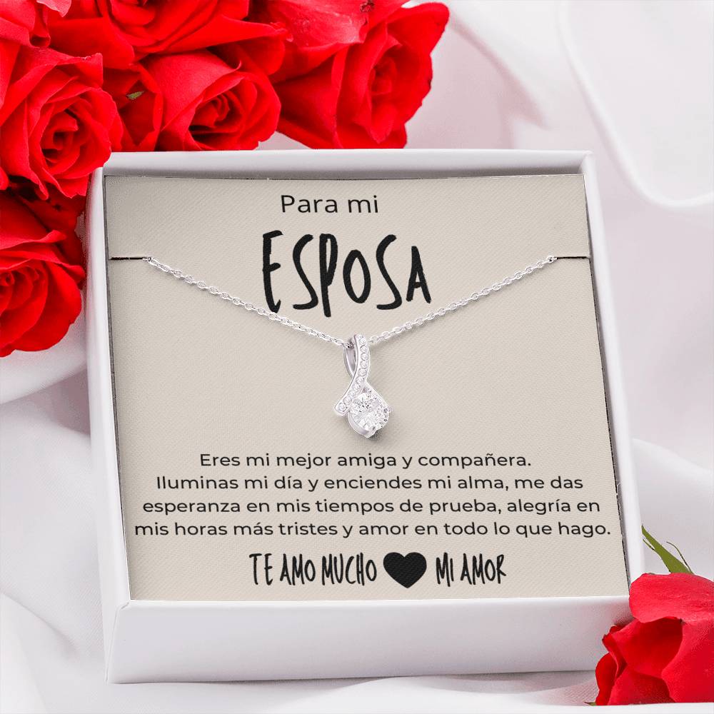 Regalo Para Esposa Set de Aros y Collar El Amor De Mi Vida Regalo Para Mujer (Style 3)