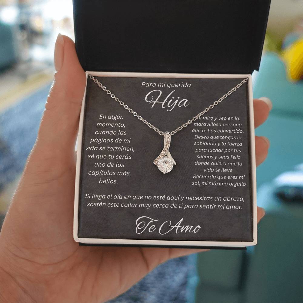 Regalo Para Mi Querida Hija Con Amor Regalo Para Mujer Joya Collar Mensaje de Amor Para Hija Joyería Para Hija De Mamá, Regalo Aniversario de Padre Para Hija