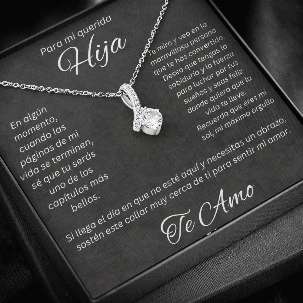 Regalo Para Mi Querida Hija Con Amor Regalo Para Mujer Joya Collar Mensaje de Amor Para Hija Joyería Para Hija De Mamá, Regalo Aniversario de Padre Para Hija