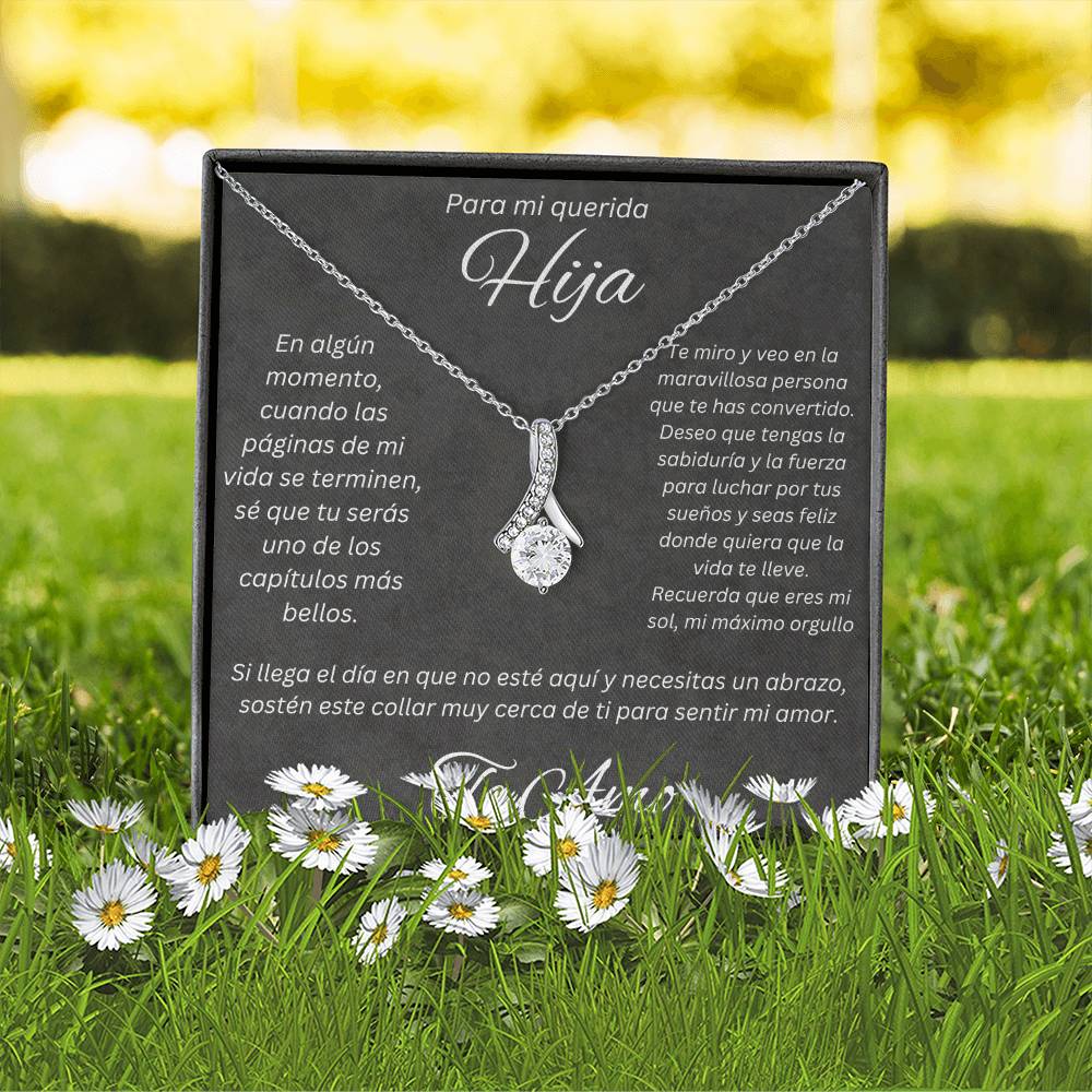Regalo Para Mi Querida Hija Con Amor Regalo Para Mujer Joya Collar Mensaje de Amor Para Hija Joyería Para Hija De Mamá, Regalo Aniversario de Padre Para Hija