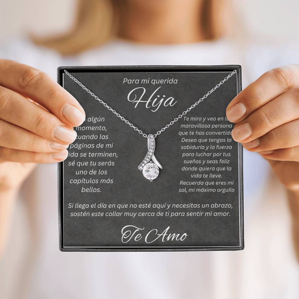 Regalo Para Mi Querida Hija Con Amor Regalo Para Mujer Joya Collar Mensaje de Amor Para Hija Joyería Para Hija De Mamá, Regalo Aniversario de Padre Para Hija