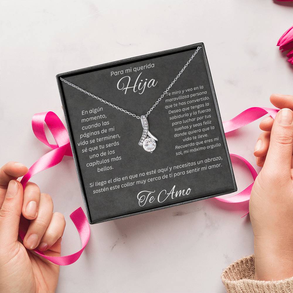 Regalo Para Mi Querida Hija Con Amor Regalo Para Mujer Joya Collar Mensaje de Amor Para Hija Joyería Para Hija De Mamá, Regalo Aniversario de Padre Para Hija