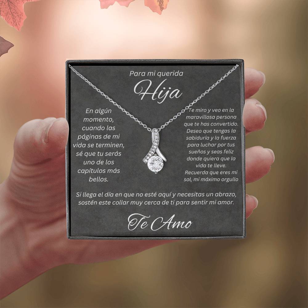 Regalo Para Mi Querida Hija Con Amor Regalo Para Mujer Joya Collar Mensaje de Amor Para Hija Joyería Para Hija De Mamá, Regalo Aniversario de Padre Para Hija