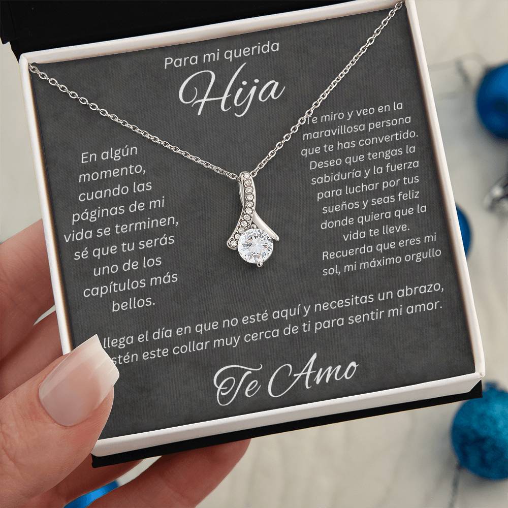 Regalo Para Mi Querida Hija Con Amor Regalo Para Mujer Joya Collar Mensaje de Amor Para Hija Joyería Para Hija De Mamá, Regalo Aniversario de Padre Para Hija