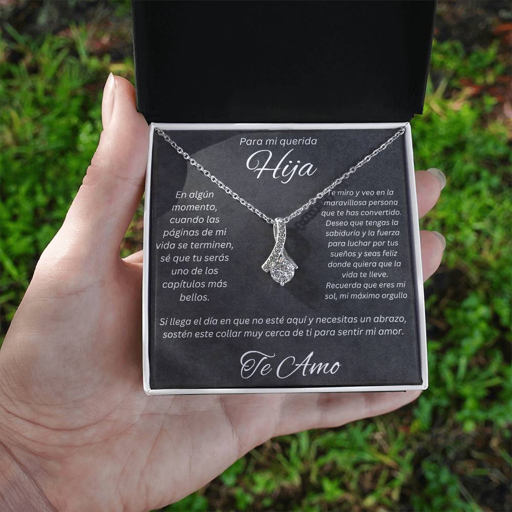 Regalo Para Mi Querida Hija Con Amor Regalo Para Mujer Joya Collar Mensaje de Amor Para Hija Joyería Para Hija De Mamá, Regalo Aniversario de Padre Para Hija