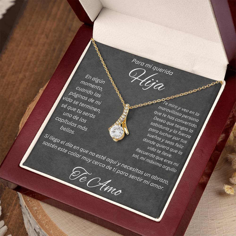 Regalo Para Mi Querida Hija Con Amor Regalo Para Mujer Joya Collar Mensaje de Amor Para Hija Joyería Para Hija De Mamá, Regalo Aniversario de Padre Para Hija