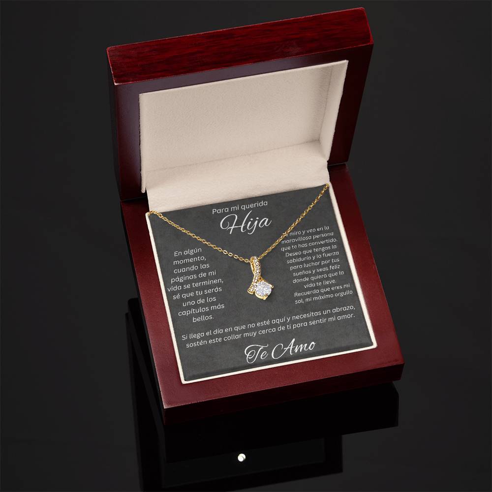 Regalo Para Mi Querida Hija Con Amor Regalo Para Mujer Joya Collar Mensaje de Amor Para Hija Joyería Para Hija De Mamá, Regalo Aniversario de Padre Para Hija