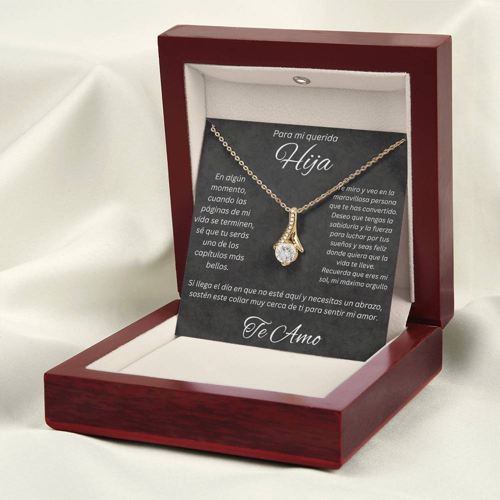 Regalo Para Mi Querida Hija Con Amor Regalo Para Mujer Joya Collar Mensaje de Amor Para Hija Joyería Para Hija De Mamá, Regalo Aniversario de Padre Para Hija