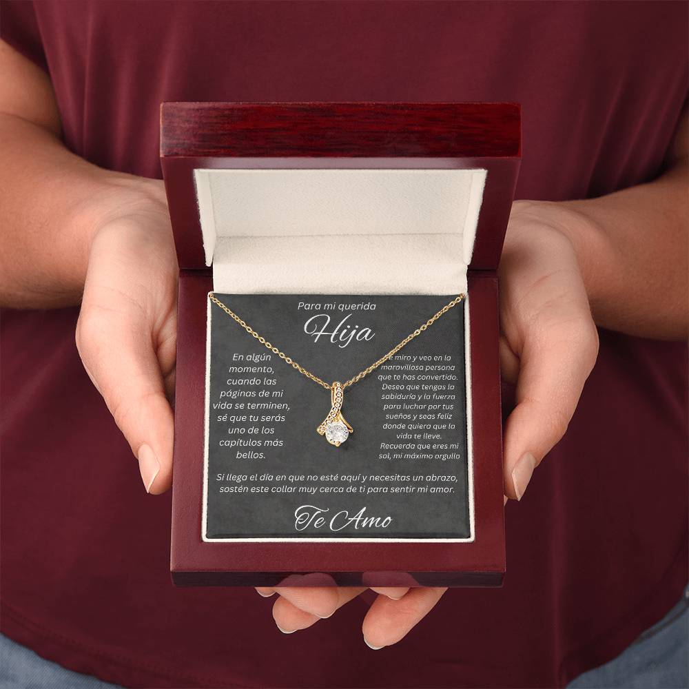 Regalo Para Mi Querida Hija Con Amor Regalo Para Mujer Joya Collar Mensaje de Amor Para Hija Joyería Para Hija De Mamá, Regalo Aniversario de Padre Para Hija