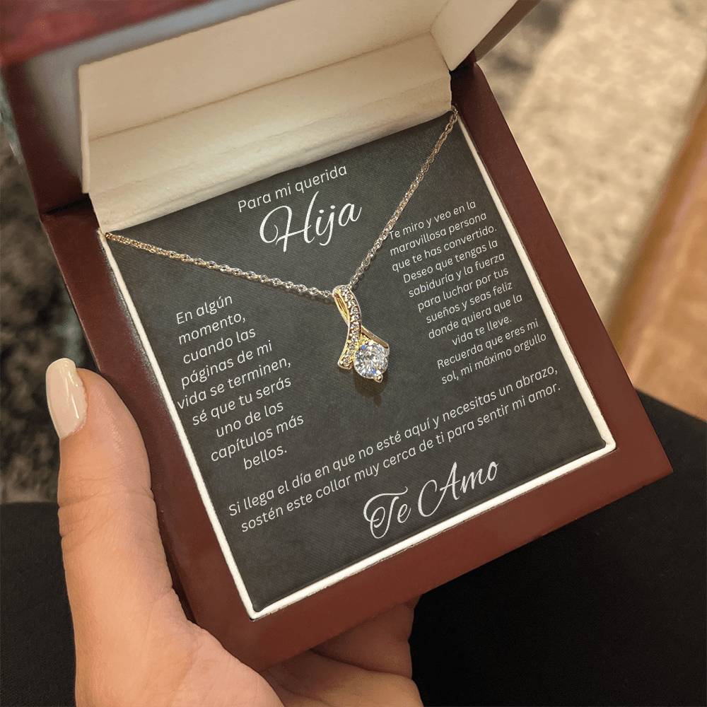 Regalo Para Mi Querida Hija Con Amor Regalo Para Mujer Joya Collar Mensaje de Amor Para Hija Joyería Para Hija De Mamá, Regalo Aniversario de Padre Para Hija