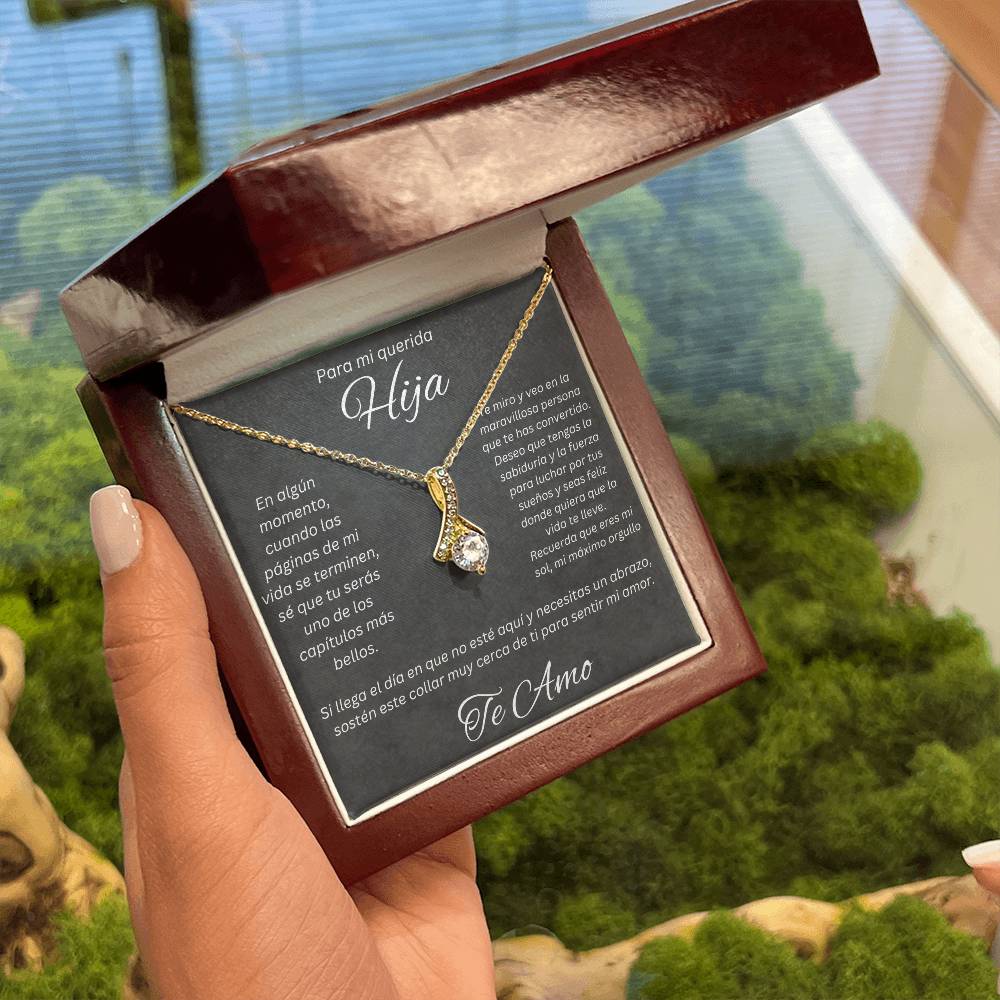 Regalo Para Mi Querida Hija Con Amor Regalo Para Mujer Joya Collar Mensaje de Amor Para Hija Joyería Para Hija De Mamá, Regalo Aniversario de Padre Para Hija