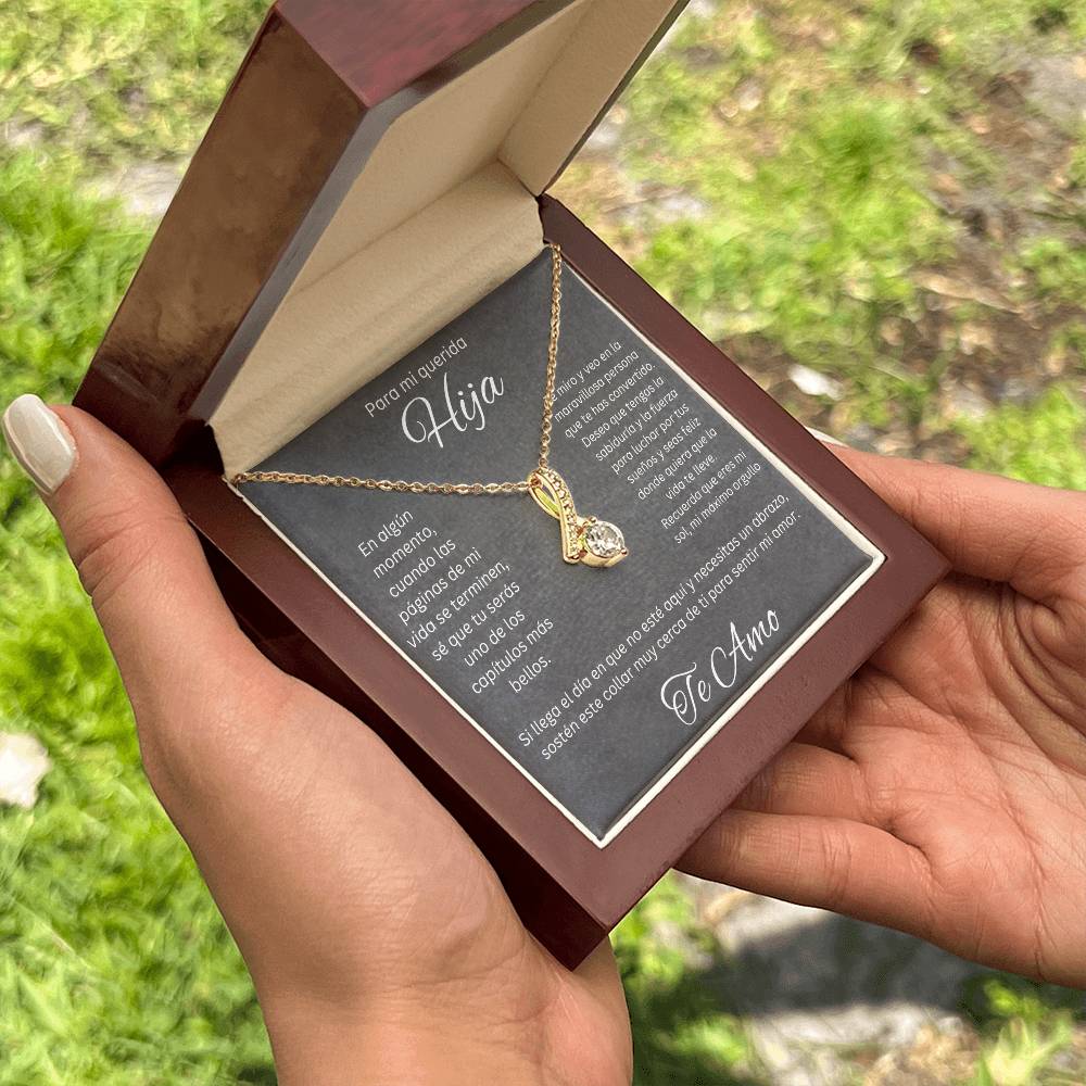 Regalo Para Mi Querida Hija Con Amor Regalo Para Mujer Joya Collar Mensaje de Amor Para Hija Joyería Para Hija De Mamá, Regalo Aniversario de Padre Para Hija