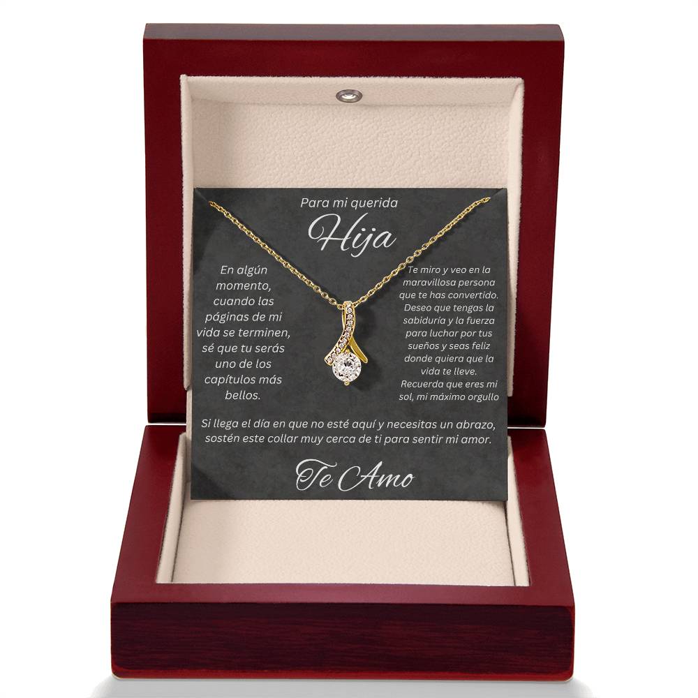 Regalo Para Mi Querida Hija Con Amor Regalo Para Mujer Joya Collar Mensaje de Amor Para Hija Joyería Para Hija De Mamá, Regalo Aniversario de Padre Para Hija