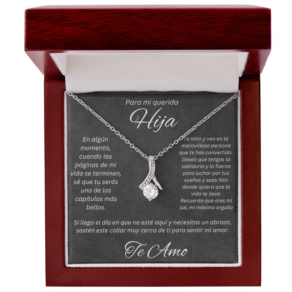 Regalo Para Mi Querida Hija Con Amor Regalo Para Mujer Joya Collar Mensaje de Amor Para Hija Joyería Para Hija De Mamá, Regalo Aniversario de Padre Para Hija
