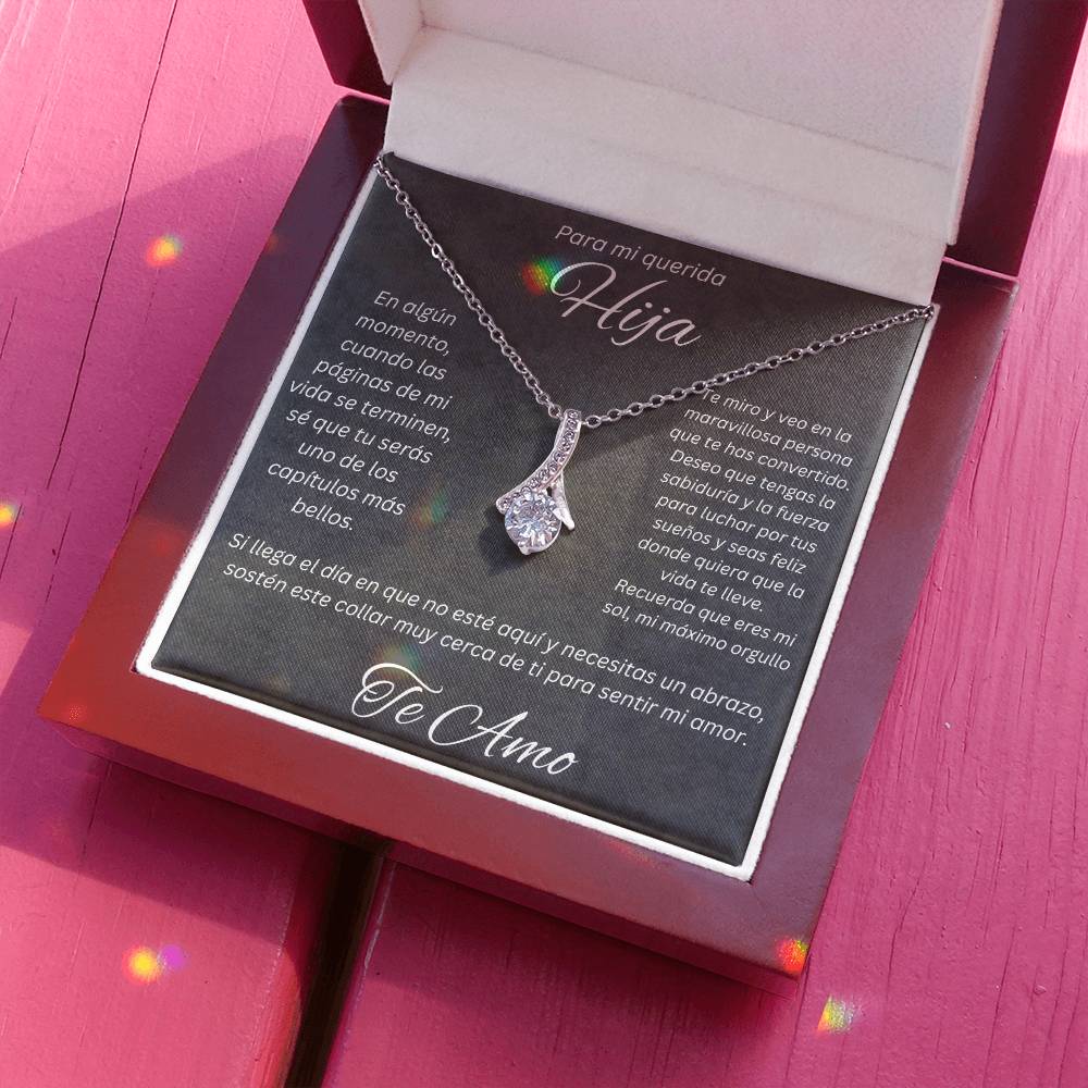 Regalo Para Mi Querida Hija Con Amor Regalo Para Mujer Joya Collar Mensaje de Amor Para Hija Joyería Para Hija De Mamá, Regalo Aniversario de Padre Para Hija