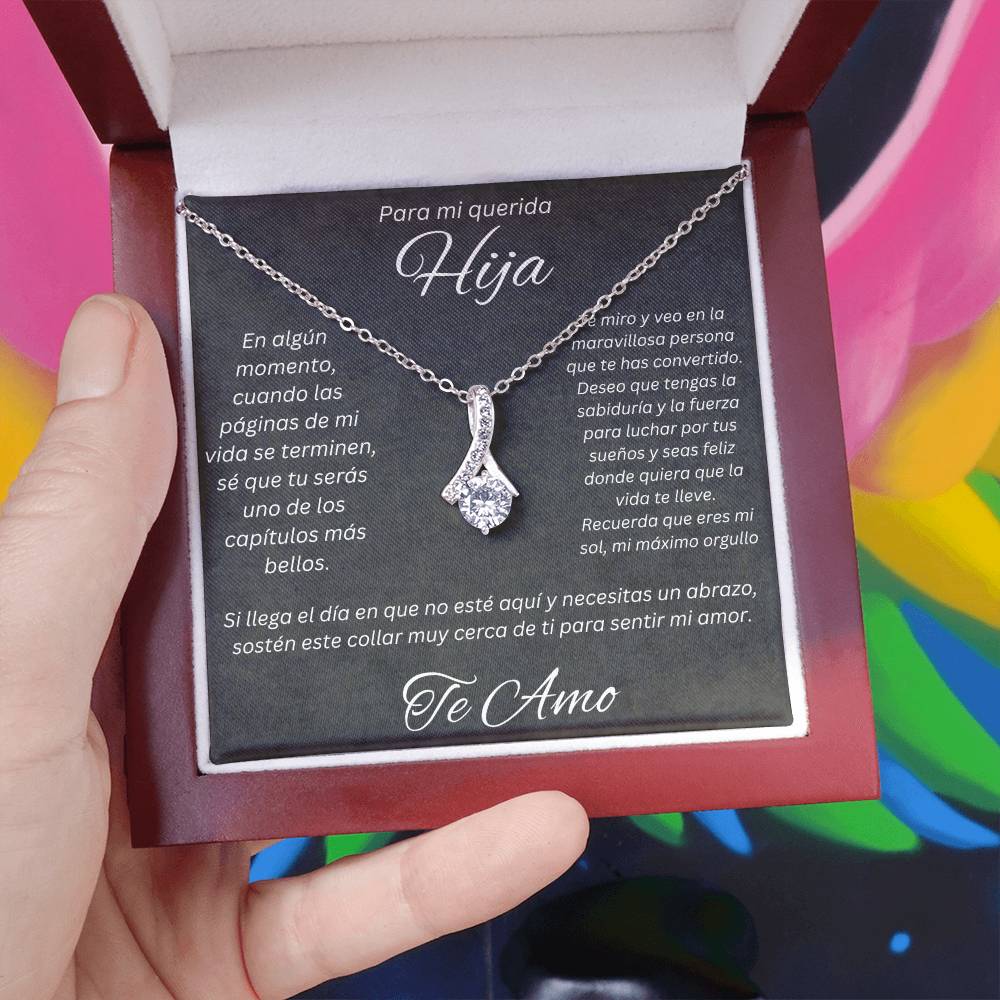 Regalo Para Mi Querida Hija Con Amor Regalo Para Mujer Joya Collar Mensaje de Amor Para Hija Joyería Para Hija De Mamá, Regalo Aniversario de Padre Para Hija