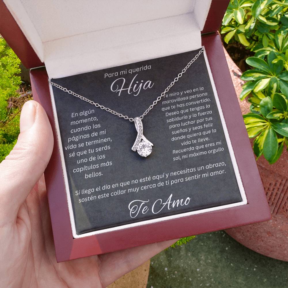 Regalo Para Mi Querida Hija Con Amor Regalo Para Mujer Joya Collar Mensaje de Amor Para Hija Joyería Para Hija De Mamá, Regalo Aniversario de Padre Para Hija