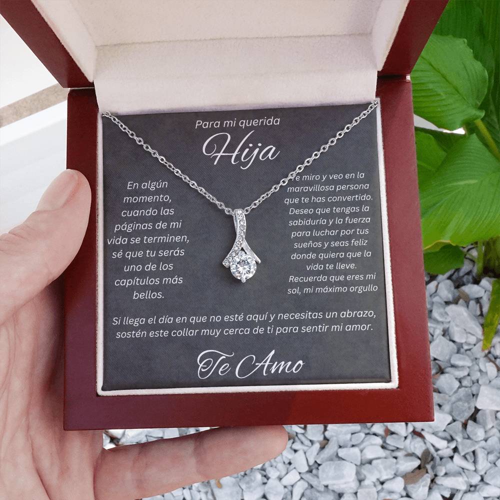 Regalo Para Mi Querida Hija Con Amor Regalo Para Mujer Joya Collar Mensaje de Amor Para Hija Joyería Para Hija De Mamá, Regalo Aniversario de Padre Para Hija
