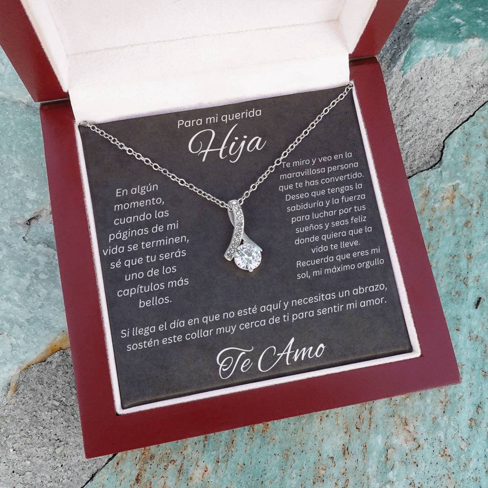 Regalo Para Mi Querida Hija Con Amor Regalo Para Mujer Joya Collar Mensaje de Amor Para Hija Joyería Para Hija De Mamá, Regalo Aniversario de Padre Para Hija