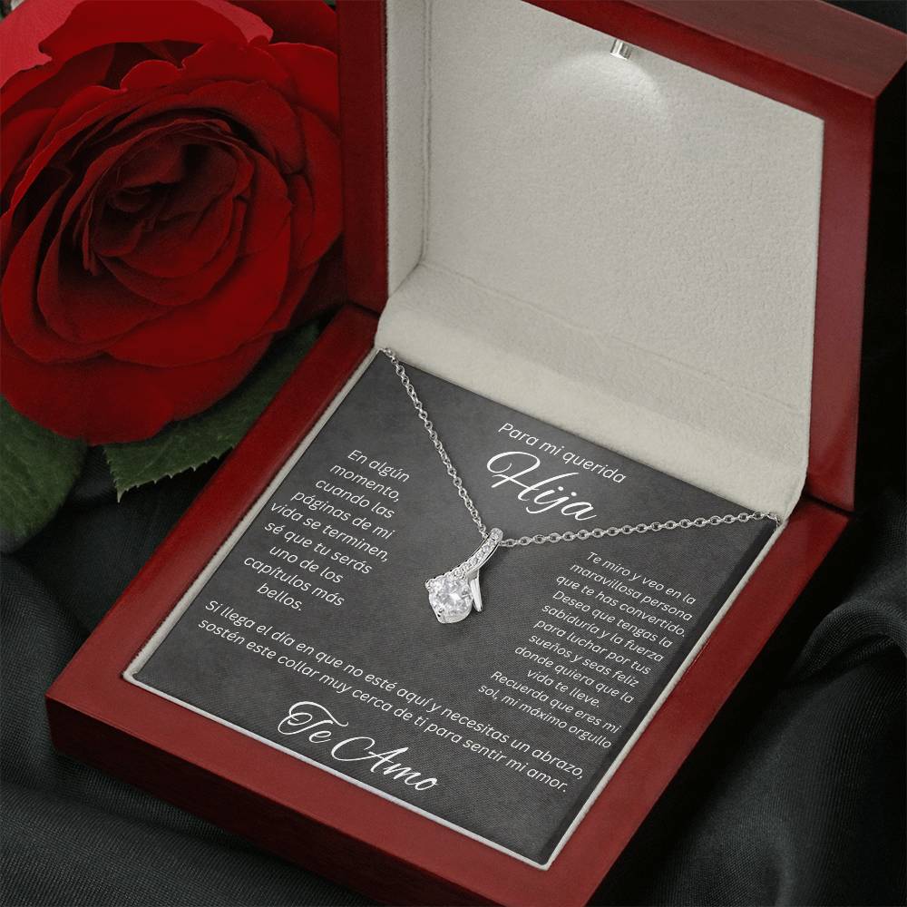 Regalo Para Mi Querida Hija Con Amor Regalo Para Mujer Joya Collar Mensaje de Amor Para Hija Joyería Para Hija De Mamá, Regalo Aniversario de Padre Para Hija